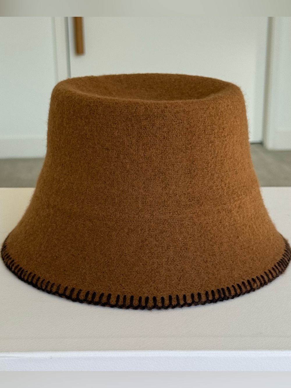 COS Brand New Brown Wool-Blend Bucket Hat with blanket-stitched edge. XS/S size. - Picture 9 of 14